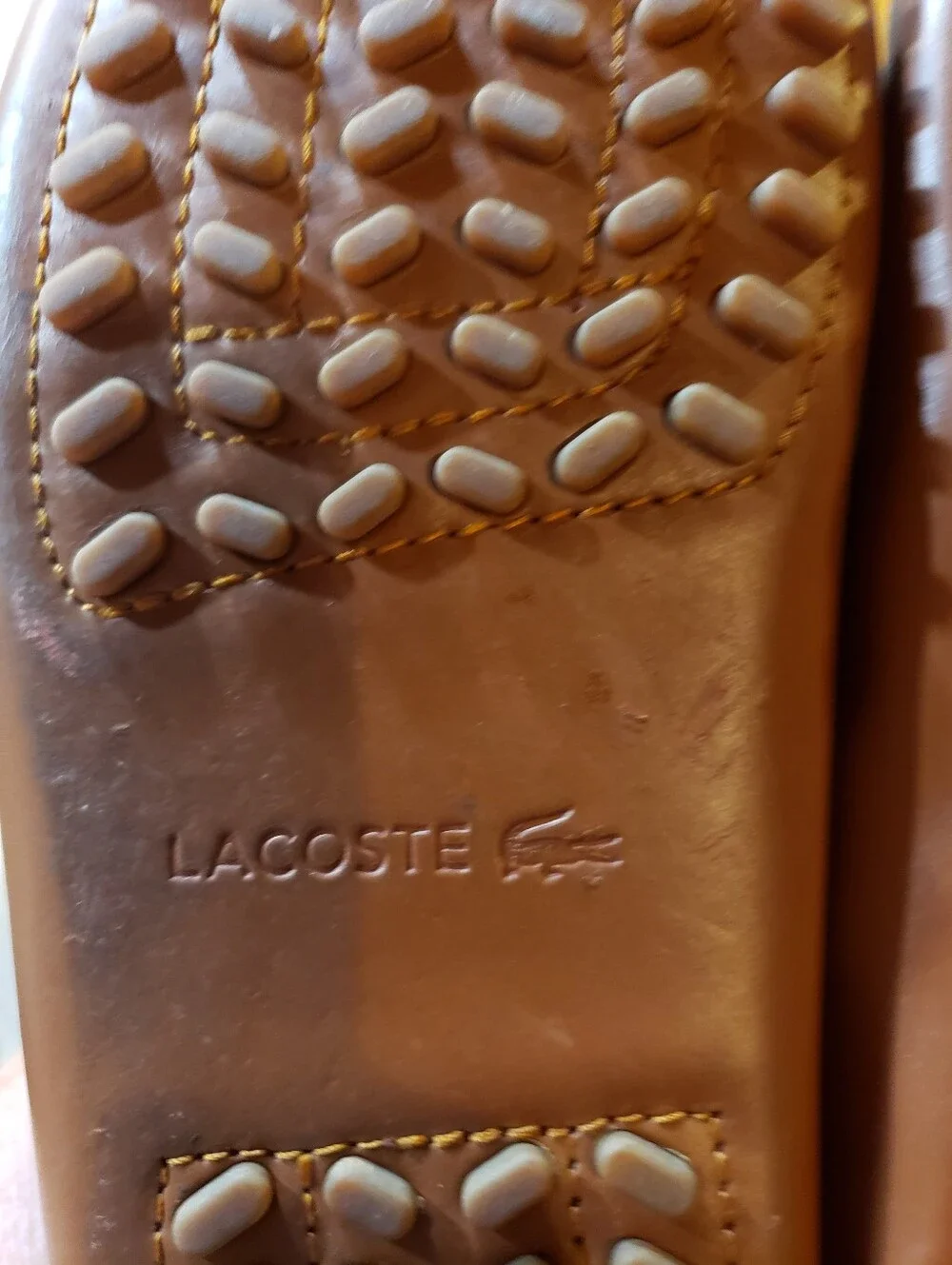Lacoste Concours Driving Loafer Men 9 Crocodile Logo Emblem On Side Tan